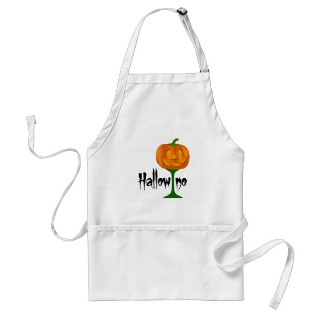 Hallowino Pumpkin Wine Glass Halloween Standard Apron (Front)