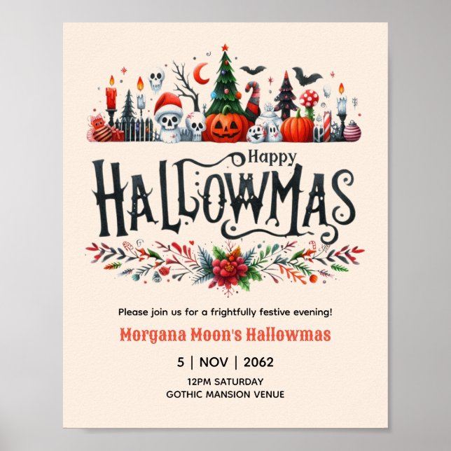 Hallowmas ÉVÉNEMENT POSTER Halloween Mashup de Noë (Devant)