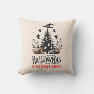 Hallowmas Halloween Christmas Mashup Throw Pillow