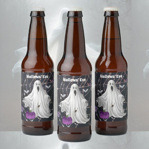 Hallows' Eve Ghost Beer Bottle Label