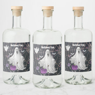 Hallows' Eve Ghost Liquor Bottle Label