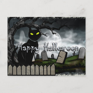 Hallows Graveyard Halloween Postcard