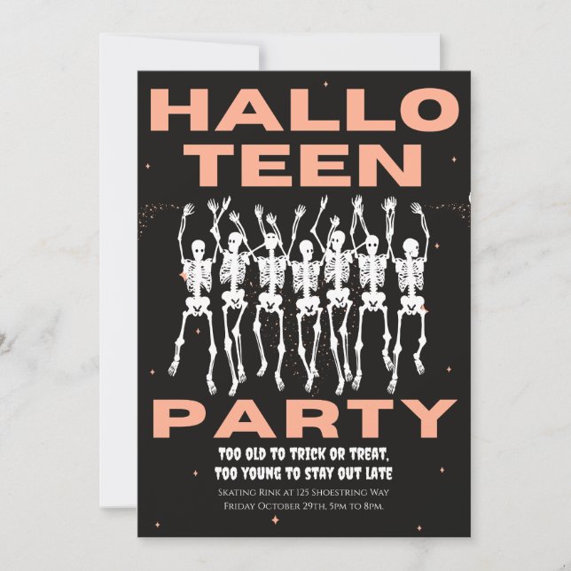 HallowTeen Party, Halloween Party for Teens Invitation (Front)