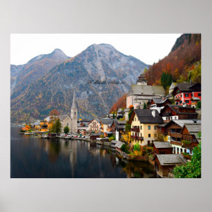 Hallstatt, Austria autumn landscape Poster