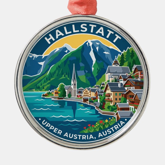 Hallstatt Austria Metal Ornament (Front)