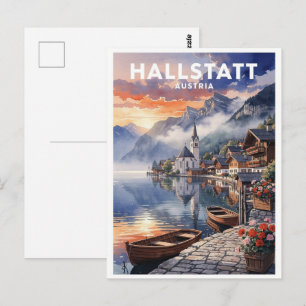 Hallstatt Austria Vintage Travel Postcard