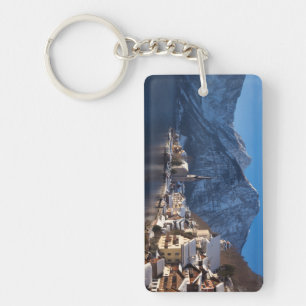 Hallstatt town in the snow in winter keychain