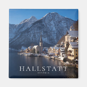 Hallstatt town in the snow in winter magnet
