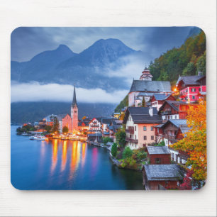 Hallsttat night scene, Austria Mouse Pad