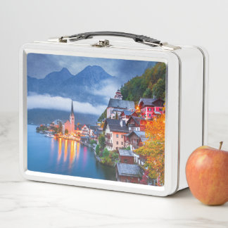 Hallsttatt night scene, Austria Metal Lunch Box
