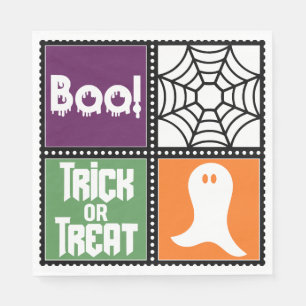 Hallween Design with Trick or Treat, Boo and Ghost Napkin