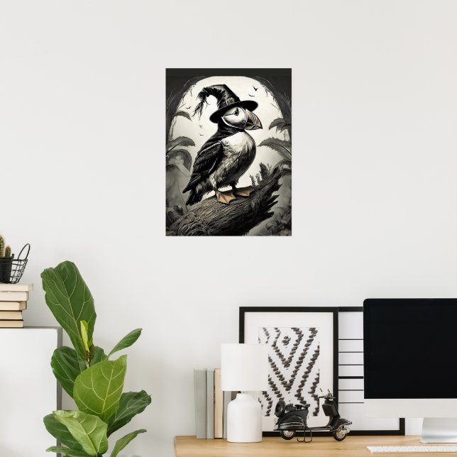 Hallween Puffin bird Poster (Home Office)