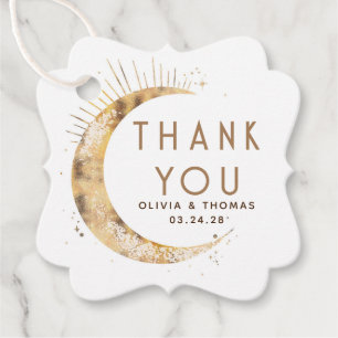 Halo Moon Celestial Mystical White Thank You Favour Tags