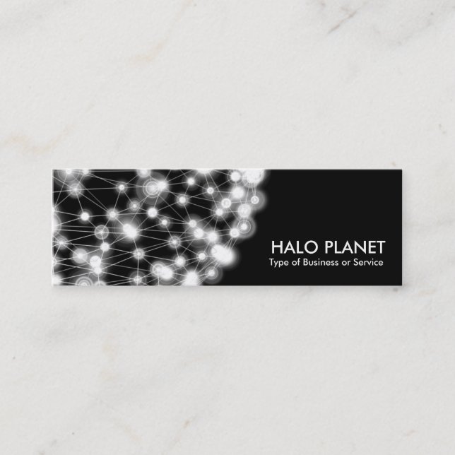 Halo Planet - Black Mini Business Card (Front)