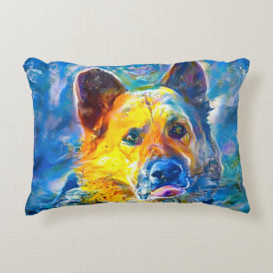 Halo:  Portrait of a German Shepherd  Accent Pillow