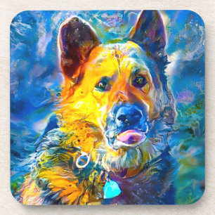 Halo:  Portrait of a German Shepherd  Coaster
