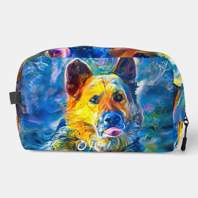 Halo:  Portrait of a German Shepherd  Dopp Kit (Front)