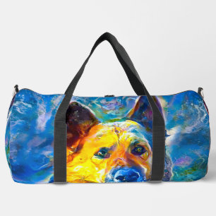 Halo: Portrait of a German Shepherd Duffle Bag