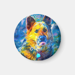 Halo: Portrait of a German Shepherd Magnet