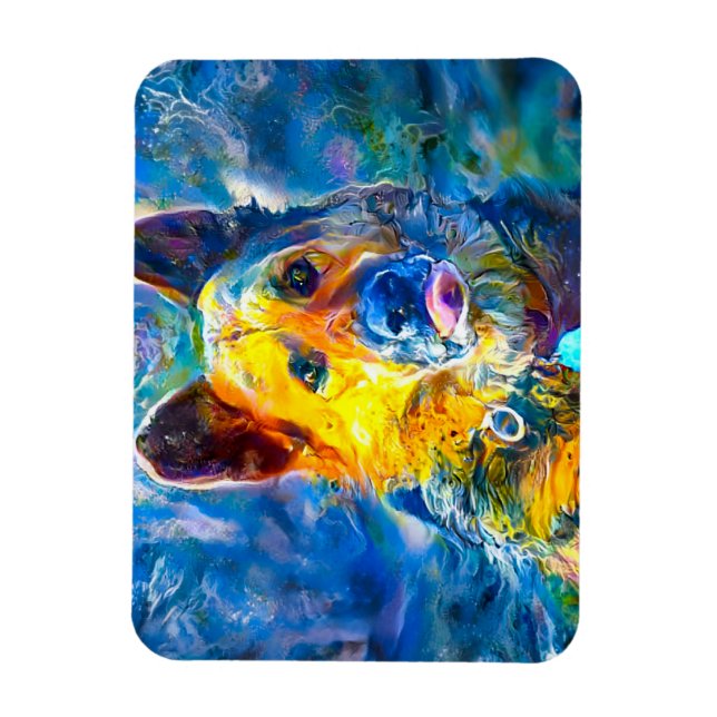Halo:  Portrait of a German Shepherd  Magnet (Vertical)