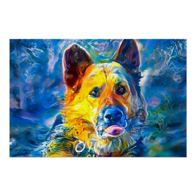 Halo:  Portrait of a German Shepherd  Poster (Front)