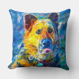 Halo:  Portrait of a German Shepherd  Throw Pillow