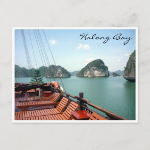 halong bay boat postcard