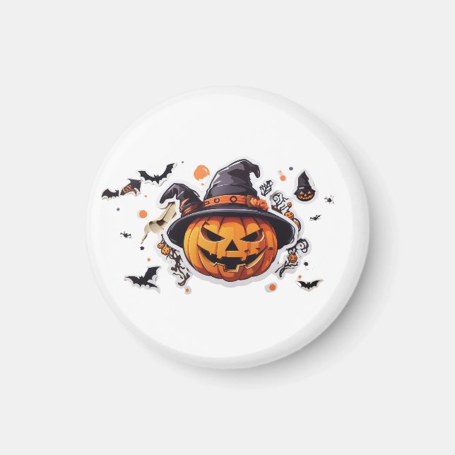 Haloween Pumpkin Head Sticker Transparent  Magnet (Front)