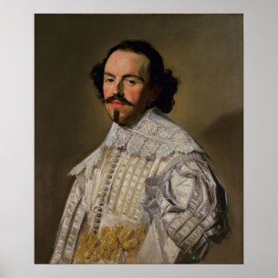 Hals - Portrait Of A Gentleman In White Poster