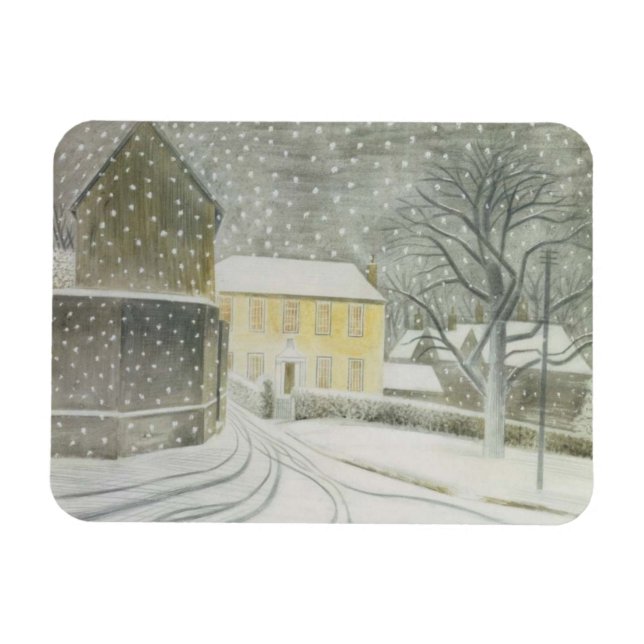 Halstead Road in Snow (by Eric Ravilious) Magnet (Horizontal)