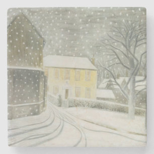 Halstead Road in Snow (by Eric Ravilious) Stone Coaster