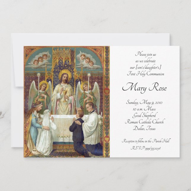 Halt in Awe First Communion Invitations (Front)