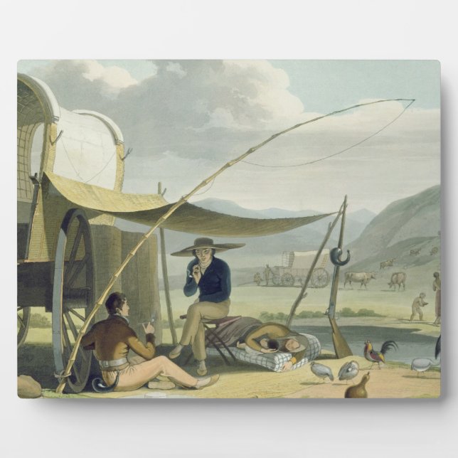 Halt of a Boor's Family, plate 17 from 'African Sc Plaque (Front)