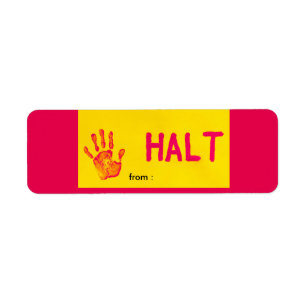 HALT RETURN ADDRESS LABELS