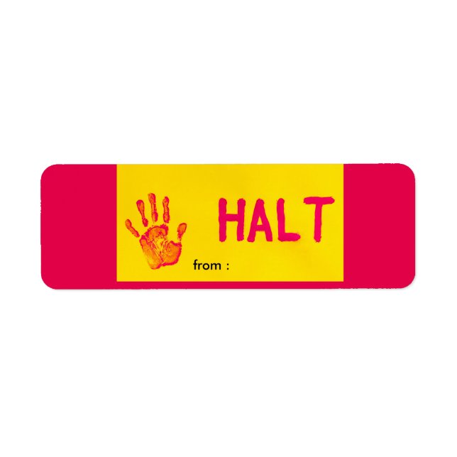 HALT RETURN ADDRESS LABELS (Front)