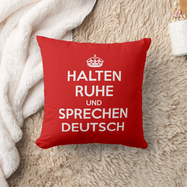 Halten Ruhe und Sprechen Deutsch Throw Pillow (Blanket)