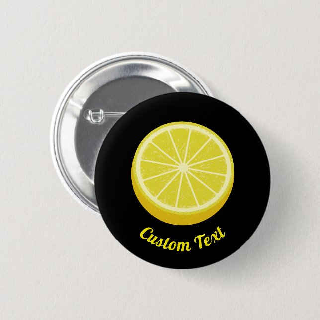 Halve Lemon 2 Inch Round Button (Front & Back)