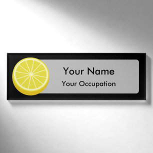 Halve Lemon Name Tag