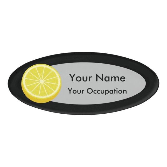 Halve Lemon Name Tag (Front)