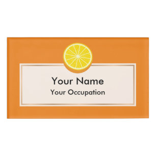 Halve Orange Name Tag