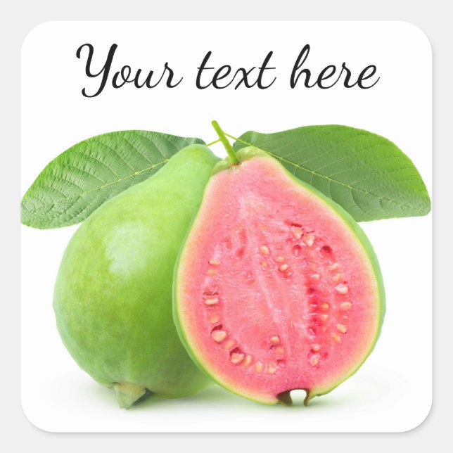 Halved guava square sticker (Front)