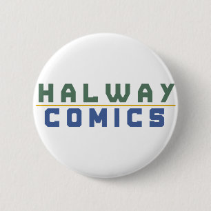 Halway Comics gold 2 Inch Round Button