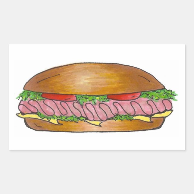 Ham and Cheese Hoagie Grinder Hero Sub Sandwich Sticker (Front)