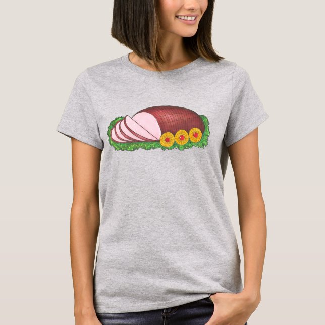 Ham and Pineapple Christmas Easter Holiday Ham T-Shirt (Front)
