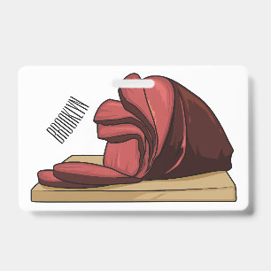 Ham cartoon illustration badge