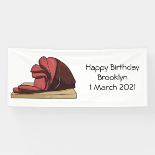 Ham cartoon illustration banner