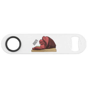 Ham cartoon illustration bar key