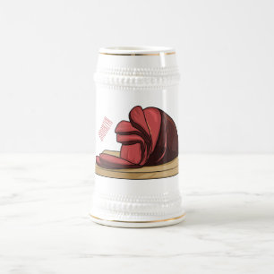 Ham cartoon illustration beer stein