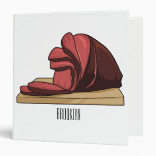 Ham cartoon illustration binder