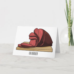 Ham cartoon illustration card